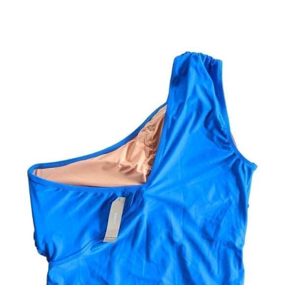 J. Crew Plus Size Ruched One Shoulder One Piece Swimsuit sz 18 NWT Sail - Picture 8 of 13